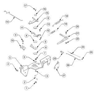 Engine Controls Diagram and Parts List for GT2544 K015-Before-13A2D7L710 Cub Cadet Lawn Tractor
